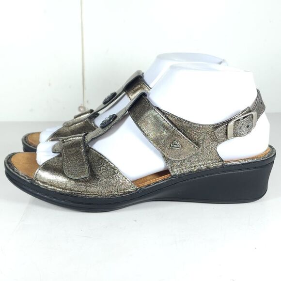 Finn Comfort Women's Adana US7,5D UK4,5 Metallic Leather Slingback Sandals - Picture 2 of 15